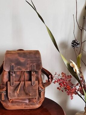 YUKON BAGS Full-grain Crazy Horse Backpack - Harper (Previous Version) In Tan